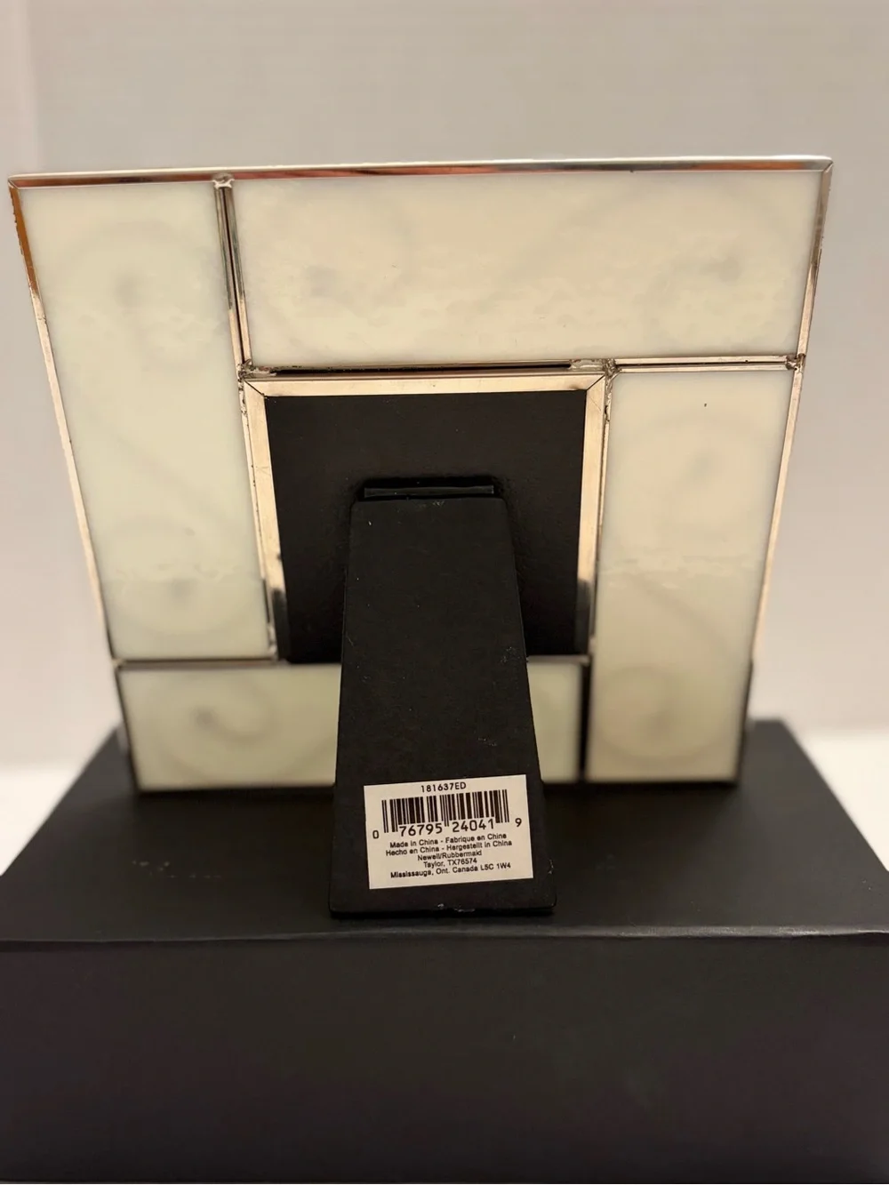 VintDAX Silver Metal & Glass Scroll Square 3x3 Freestanding Tabletop Photo Frame
